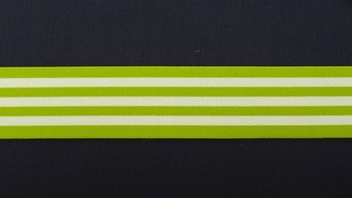 Waist elastic wide lime green with stripes