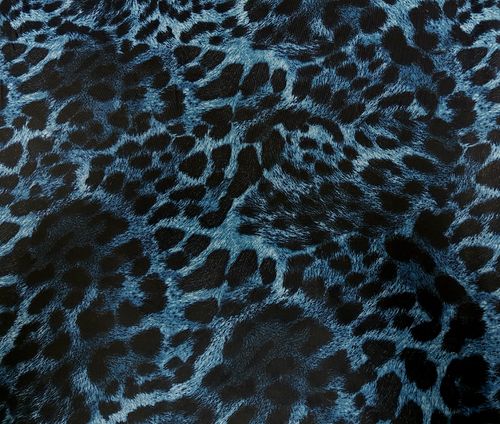 Luipaard print blauw met zwart