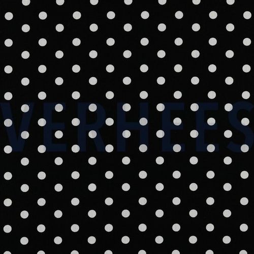 Katoen 15 Poplin print Dots Zwart