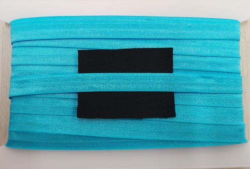 elastic fold shiny wide 32 Blue Turquoise
