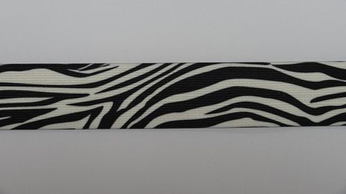 Taille elastiek breed zebra print zwart/wit