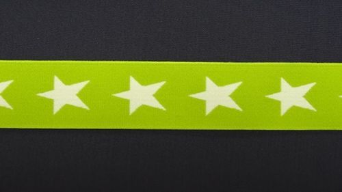 Waist elastic wide lime green with star