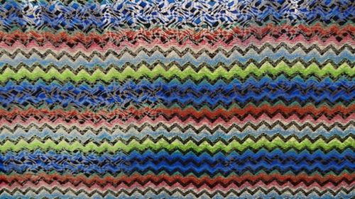 Tess polyspan incas blauw/roze/groen