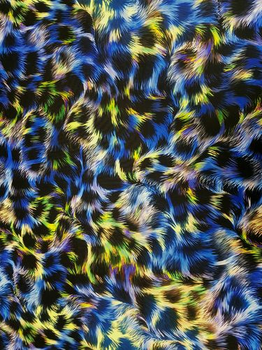 Blauw met geel gekleurde luipaard print