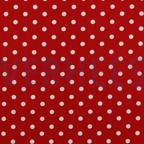 Katoen 17 Poplin print Dots Rood