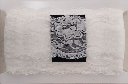Elastic lace small 200 Off White
