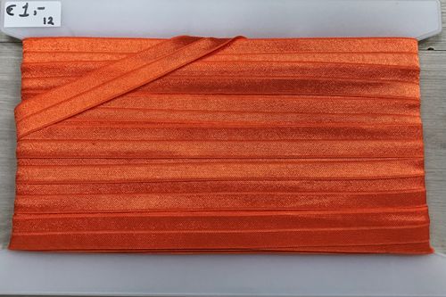 Elastische omvouw glimmend breed 12 Oranje