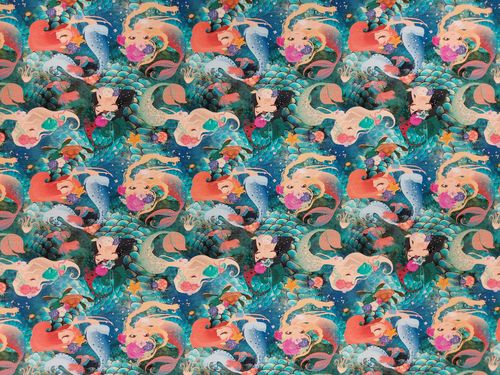 Digitale prints 403 Mermaid Turquoise