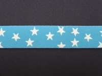 taille-elastiek-2,5-cm-breed-blauw-turqoise-met-ster